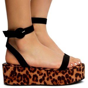 Lilana Leopard Print Platform Shoes